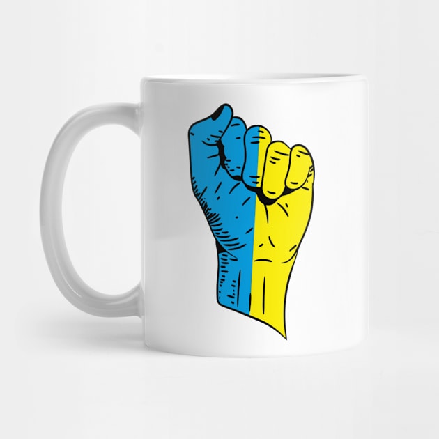 Flag of Ukraine on a Raised Clenched Fist by Vladimir Zevenckih